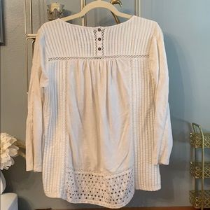 Lucky Brand White Textured Women's Top